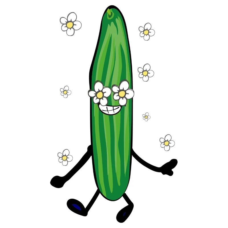 Gurke ,blumen,comic,flower power