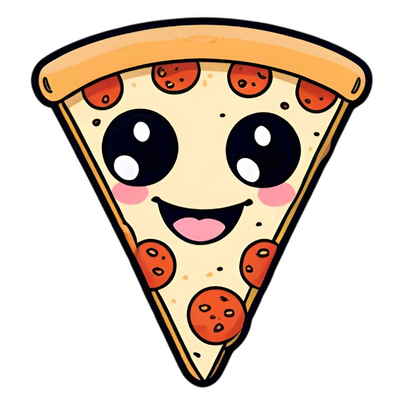 Kawaii Pizza Scheibe