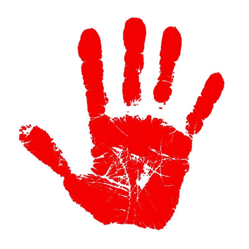 Roter Handabdruck