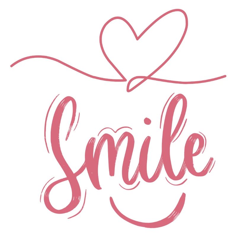 Smile Herzschrift Pink