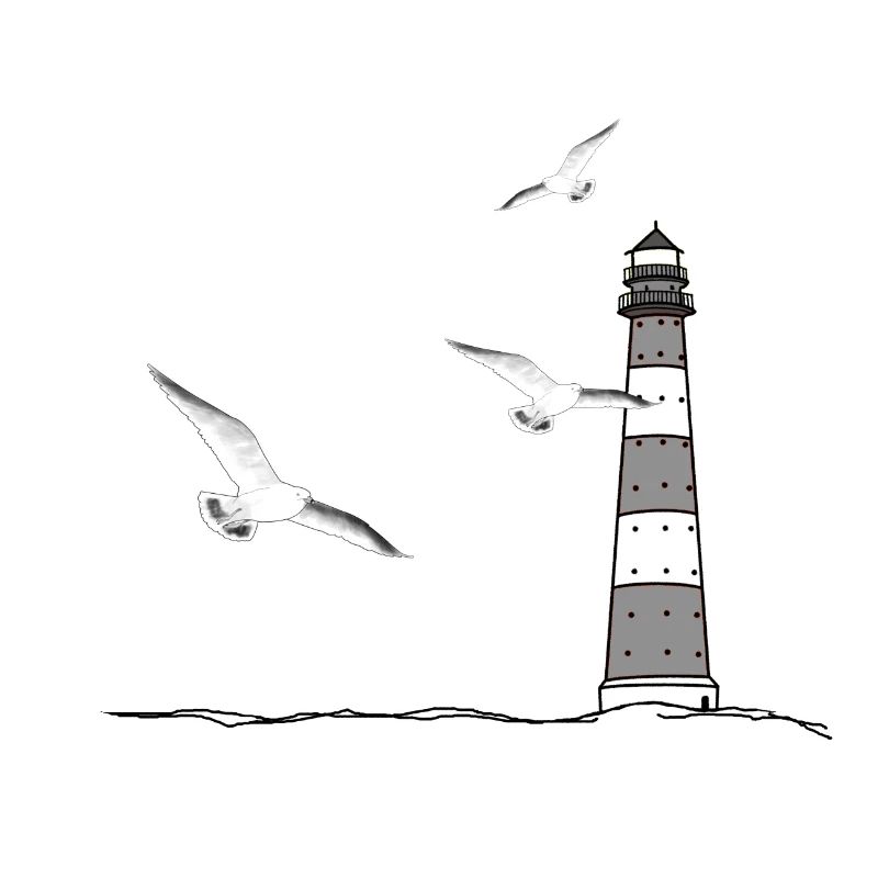 Leuchtturm, Möwen