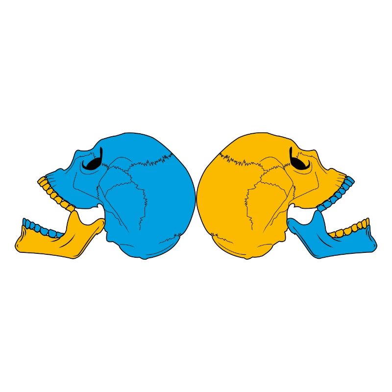 Bunter Doppelschädel