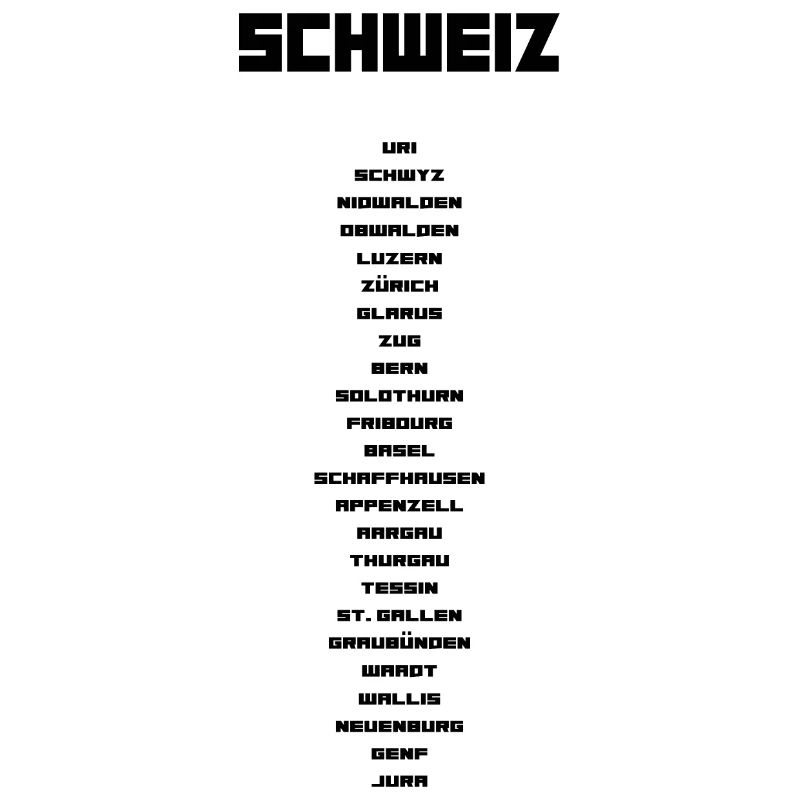 Schweizer Kantone schwarz