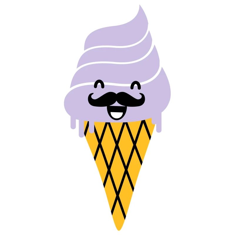 crème glacée avec la moustache - crème glacée à la