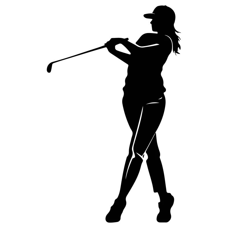 Golfer Frau Silhouette