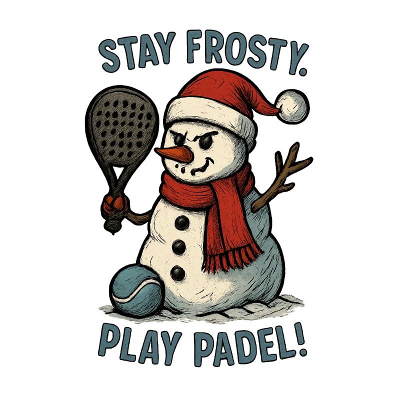 Frostiger Schneemann Padel Spaß