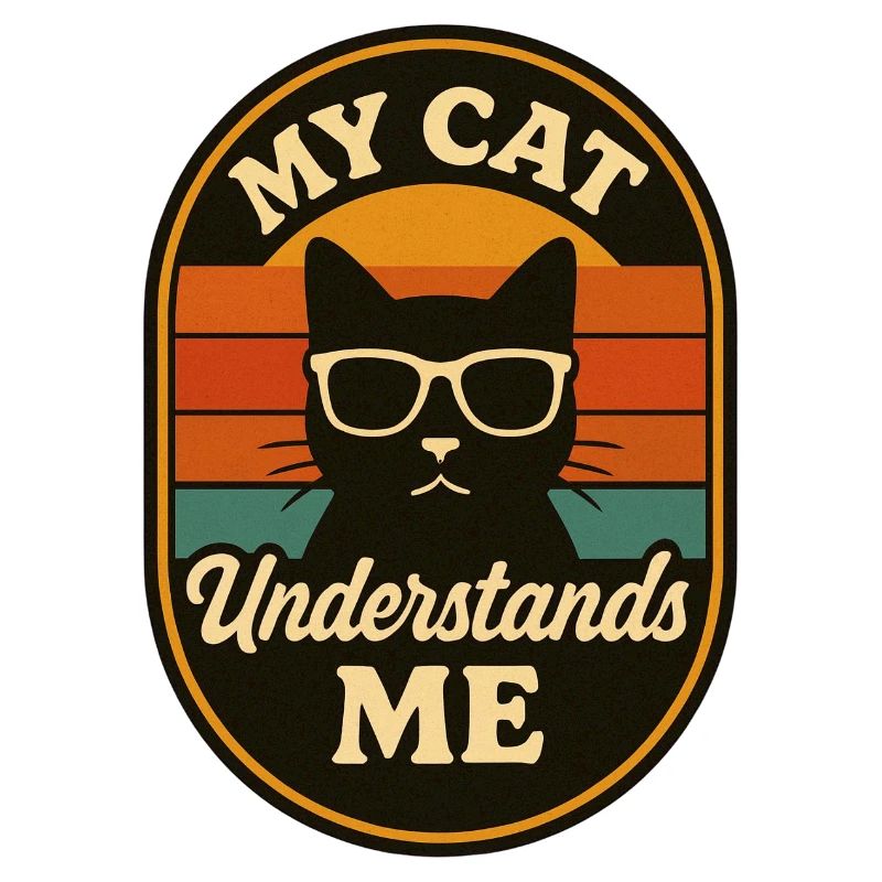 Logo rétro de mon chat qui me comprend