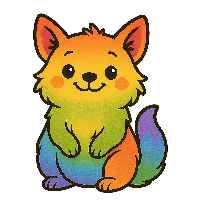 Bunter Regenbogen Fuchs