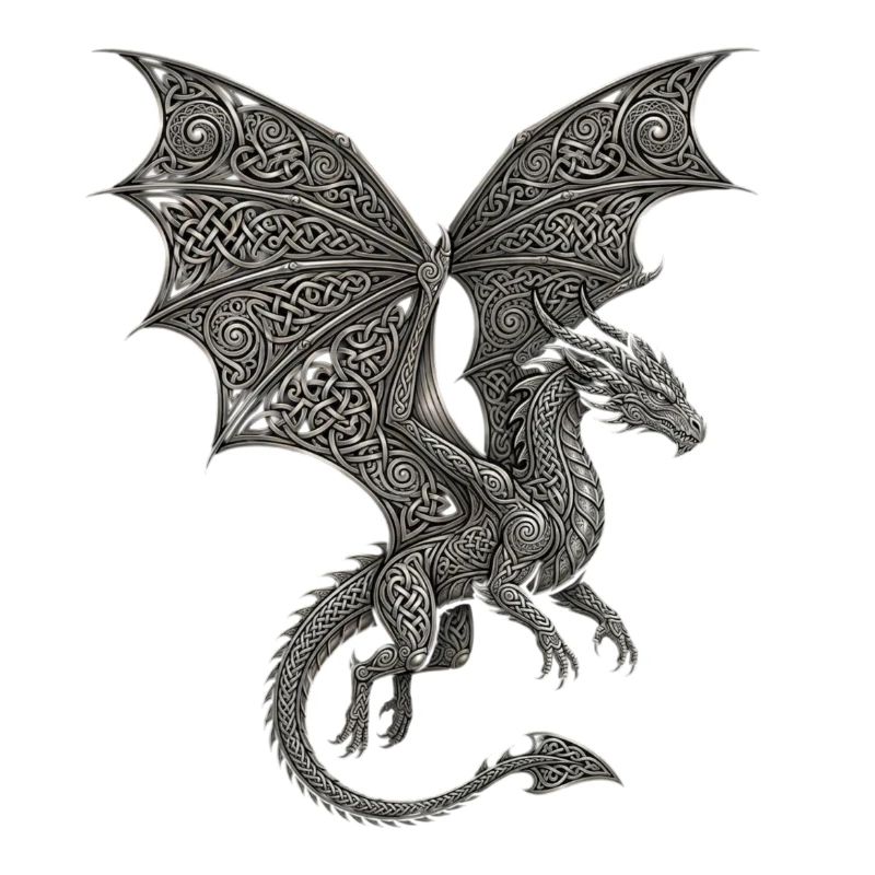 Drache Edles keltisches Knotenmuster 