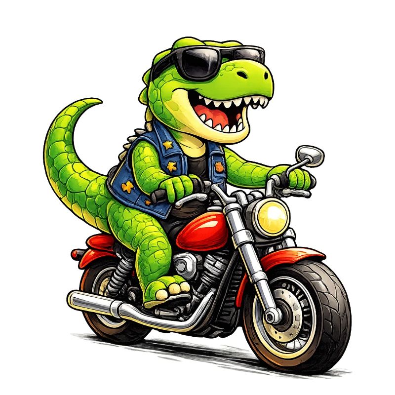 Biker-Dinosaurier 