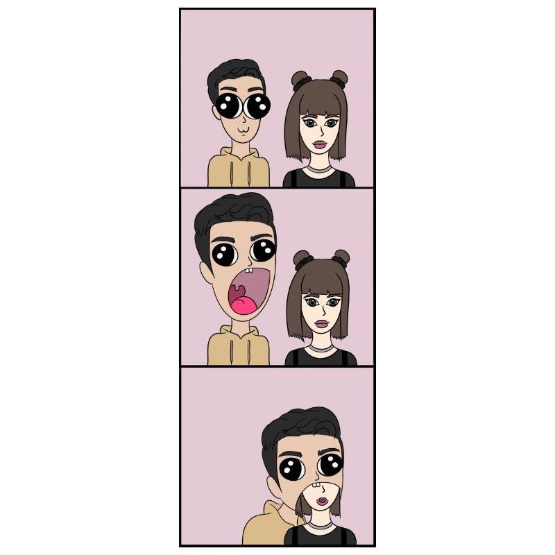 Sie wird verschlungen | Comic Style | Triptychon