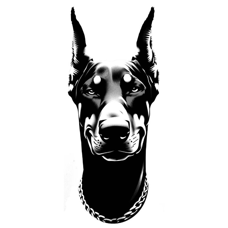 Dobermann grinst | Hundegesicht