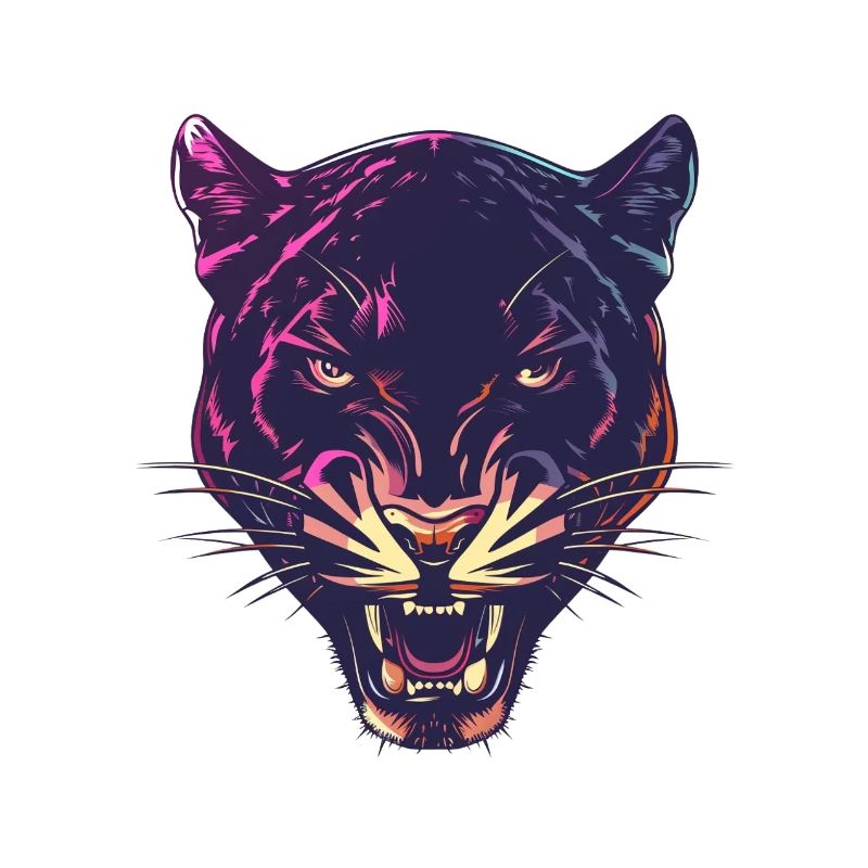 Neon Panther Kopf Design