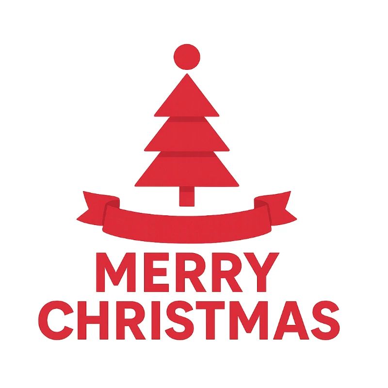 Roter Weihnachtsbaum mit Band