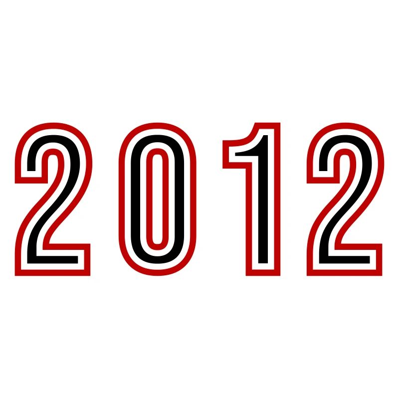 2012 Jahr Zahl