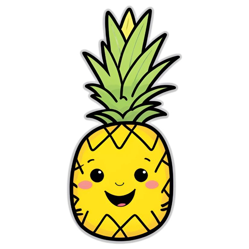 Kawaii Ananas Mascotte