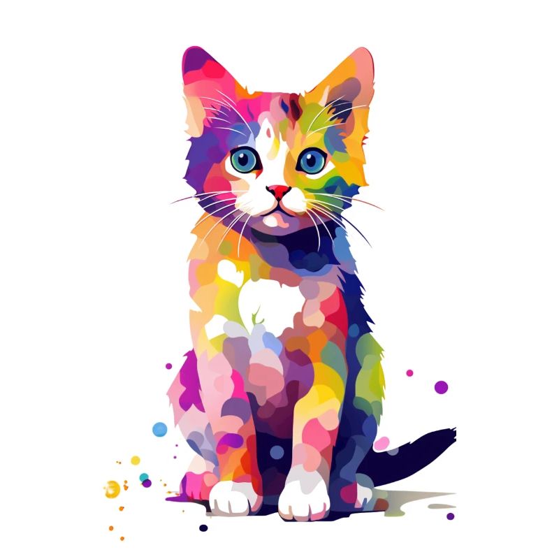 Farbklecks Katze