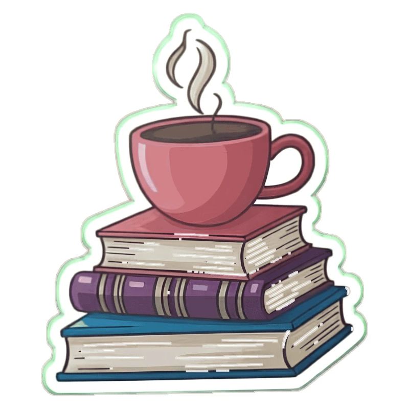 Kaffee und Bücherstapel