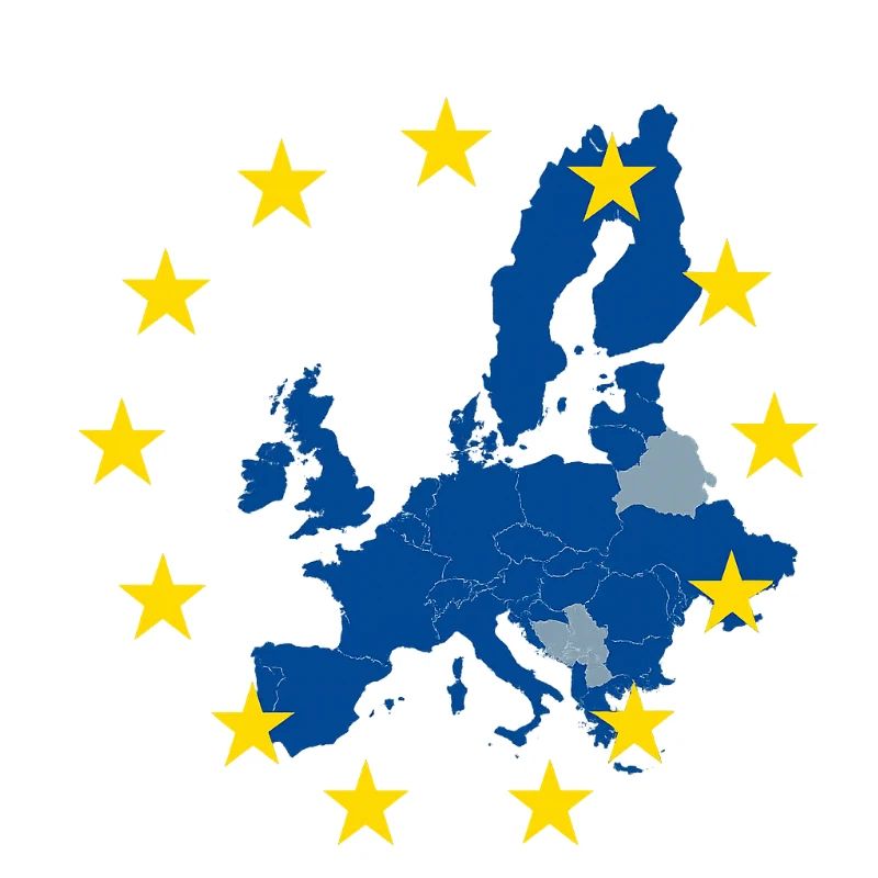 Europakarte im EU-Sternenring
