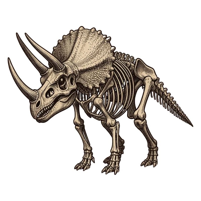 Skelett-Triceratops Illustration