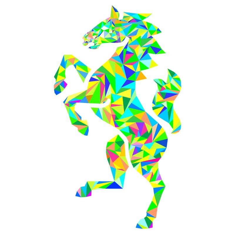 Pferd polygon bunt