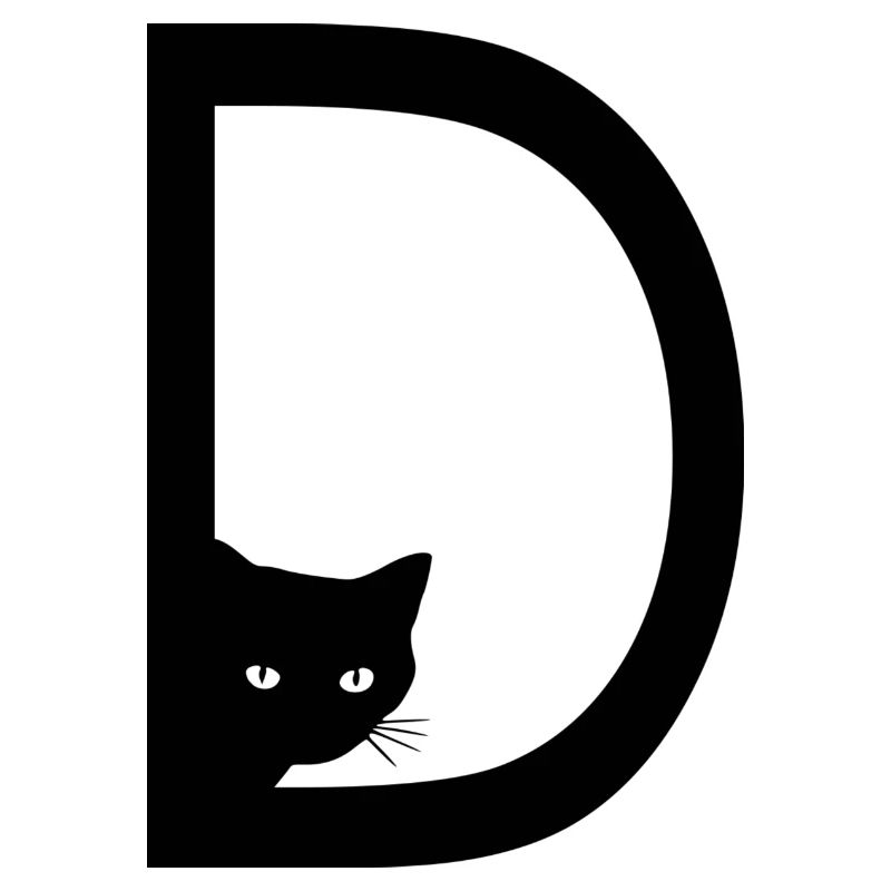 Buchstabe D mit Katze