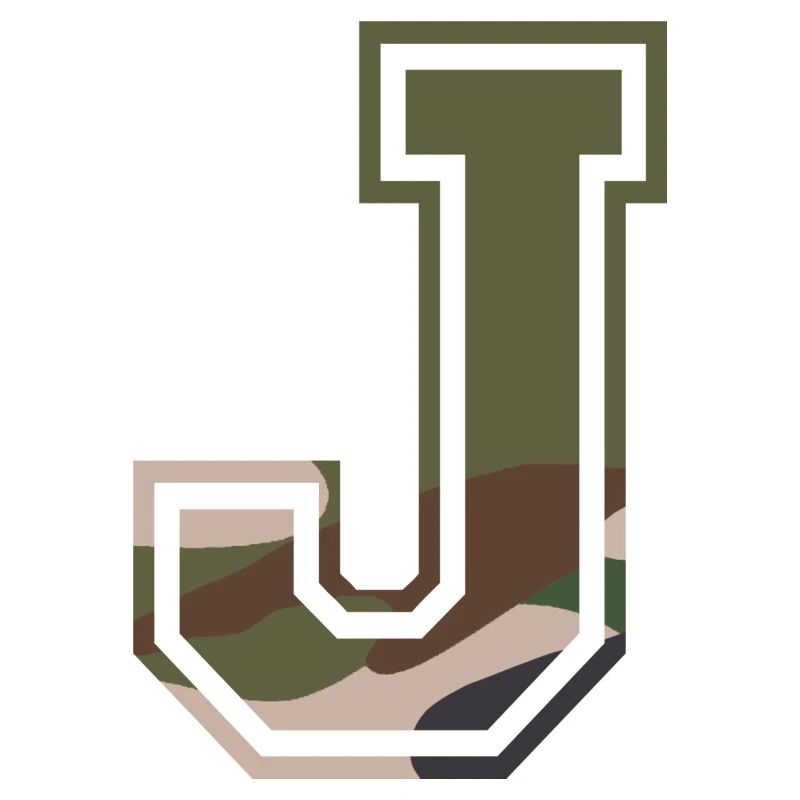 J, Monogramme, Camouflage Vert-Marron