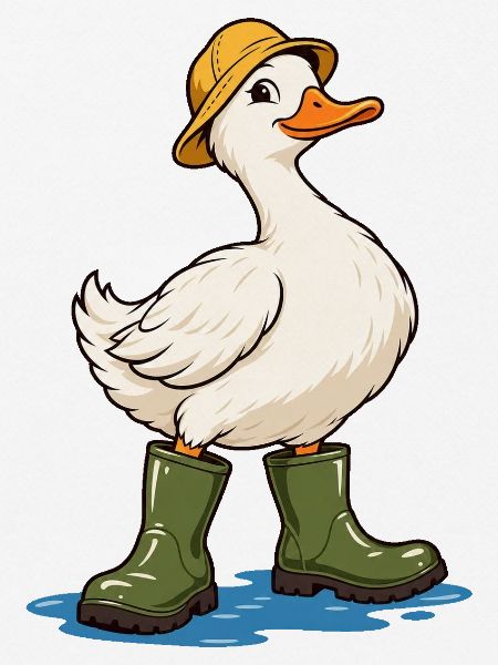 Ente mit Gummistiefeln