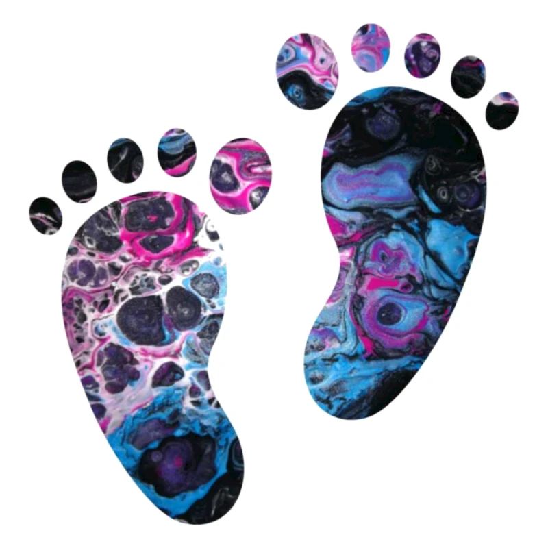 Cadeau abstrait coloré de pieds de bébé