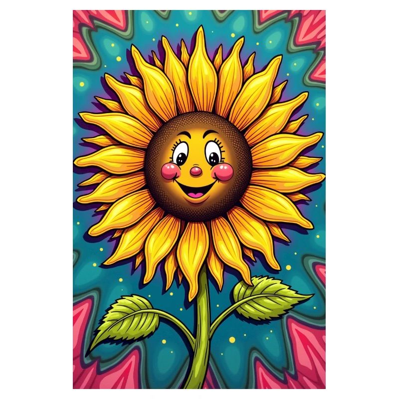 Freundlich lächelnde Sonnenblume