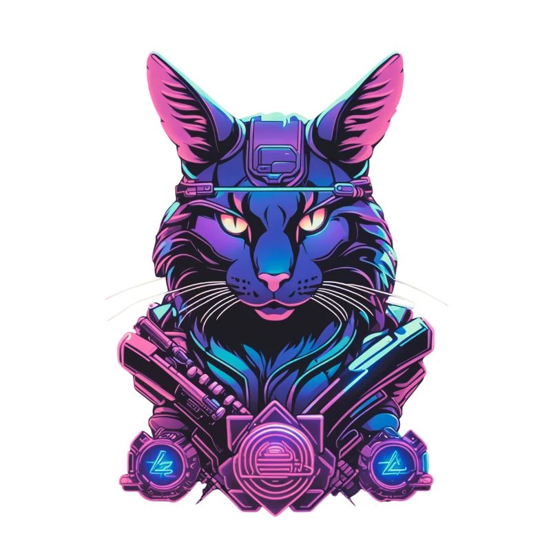 Cyberkatze mit futuristischem Design