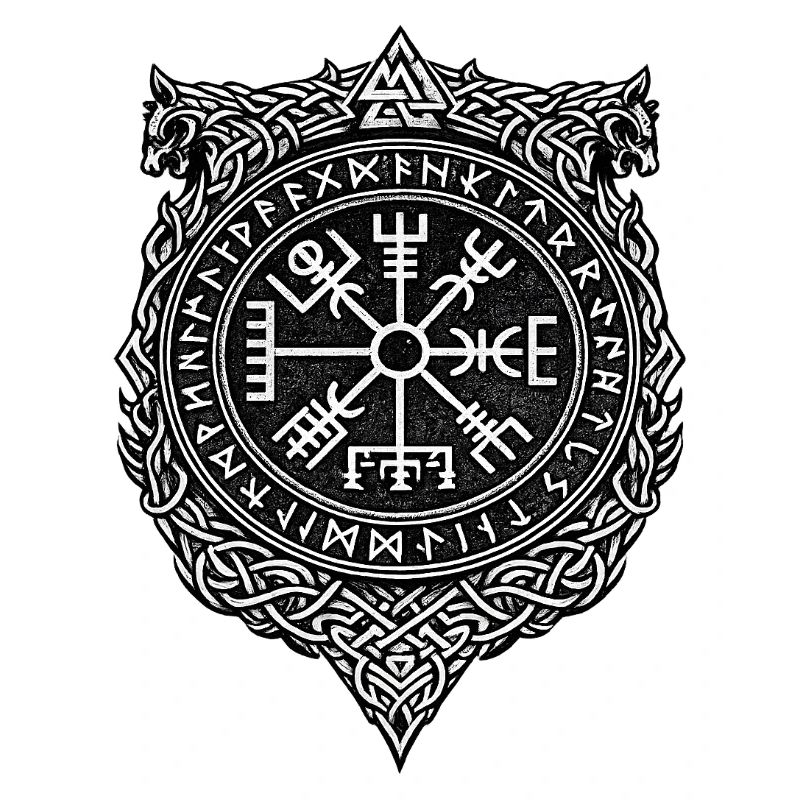 Design des Vegvisir-Kreis-Runen-Schildes