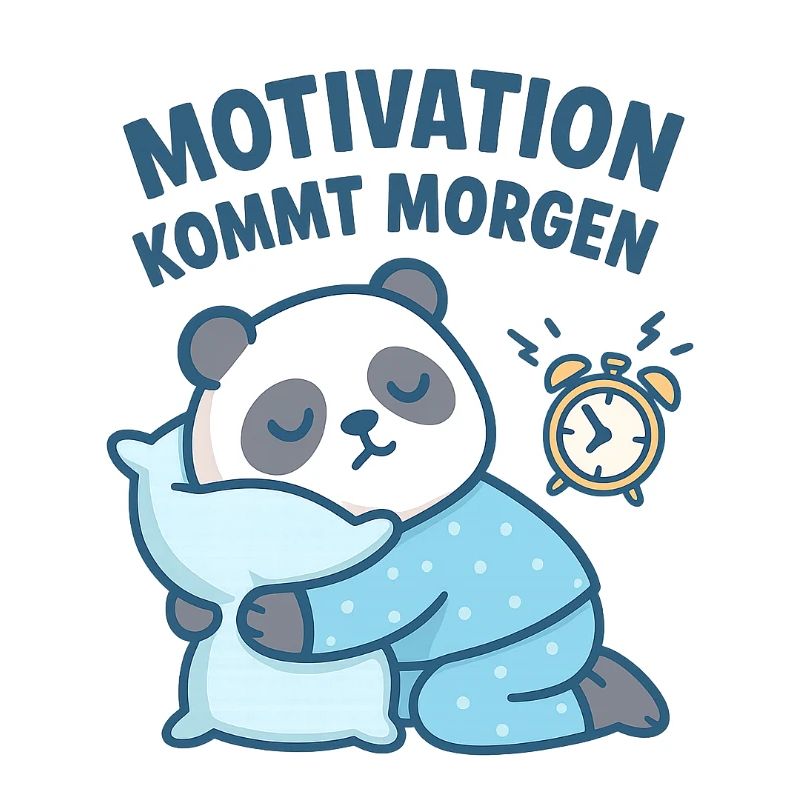 Kuschelpanda mit Motivationsspruch