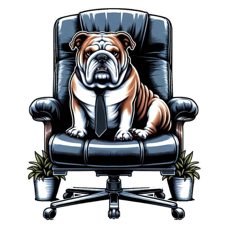 Bulldogge auf Chefsessel