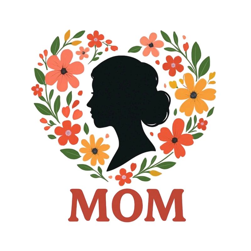 Blumenkranz Mutter Silhouette