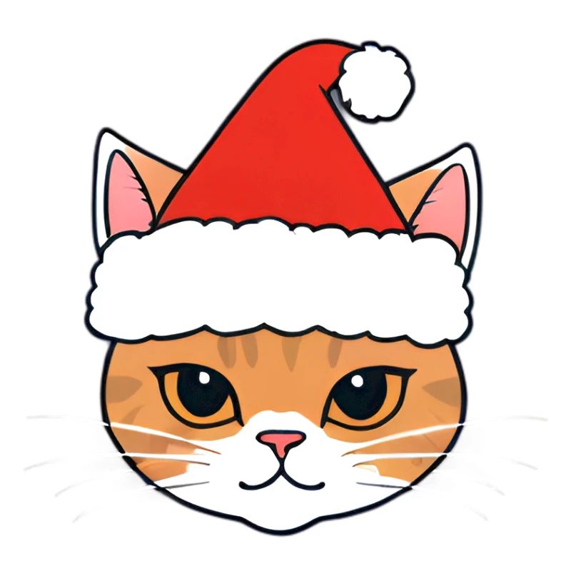 Weihnachtskatze mit Santa Hut