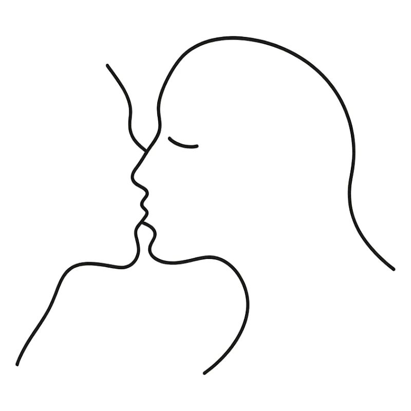Liebevolle Kuss-Silhouette