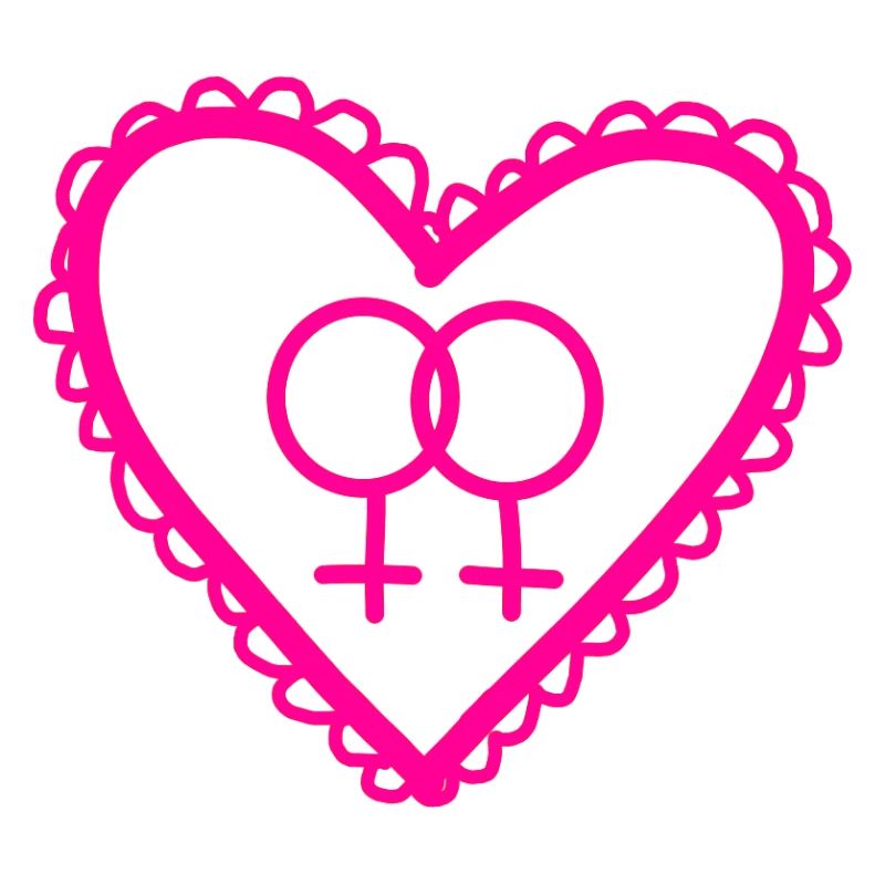 Herz der zwei Feminisymbole