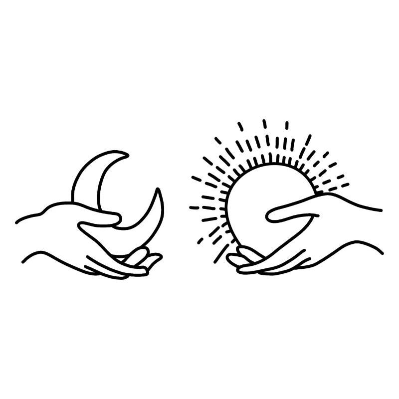 Sonne Mond Hände