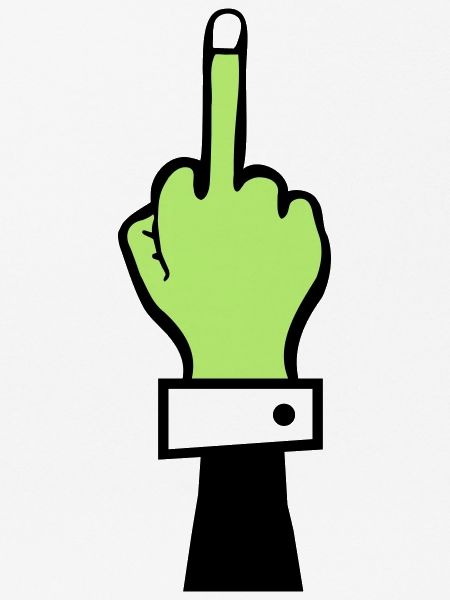 zombie hand mittelfinger