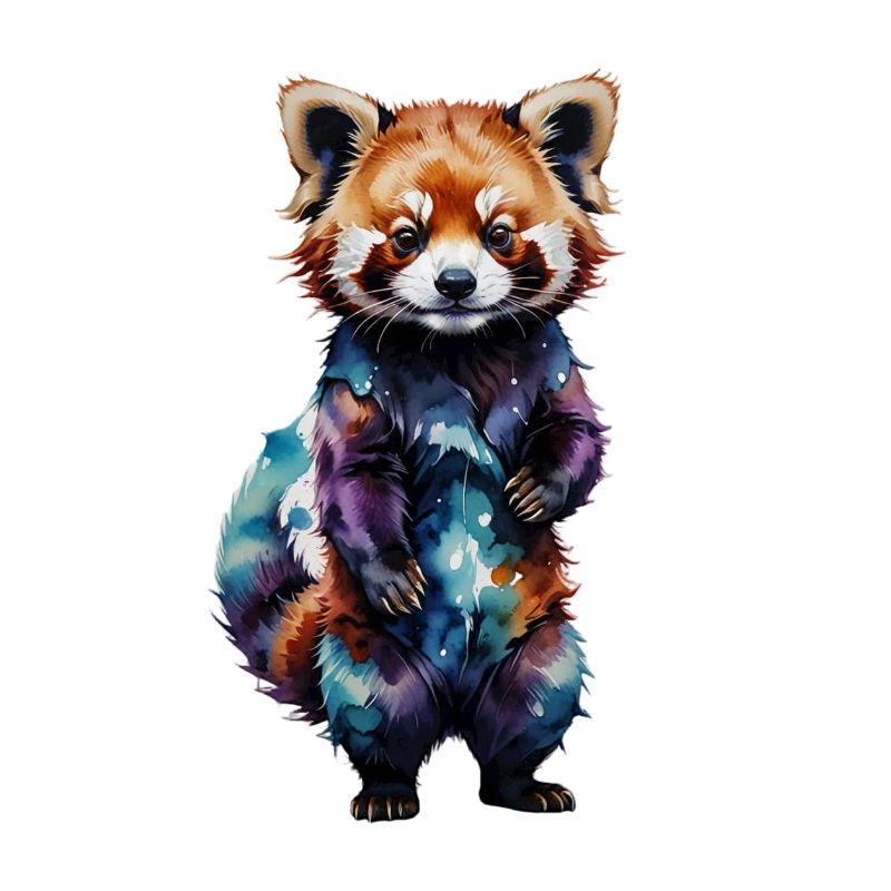 Wasserfarbener Roter Panda
