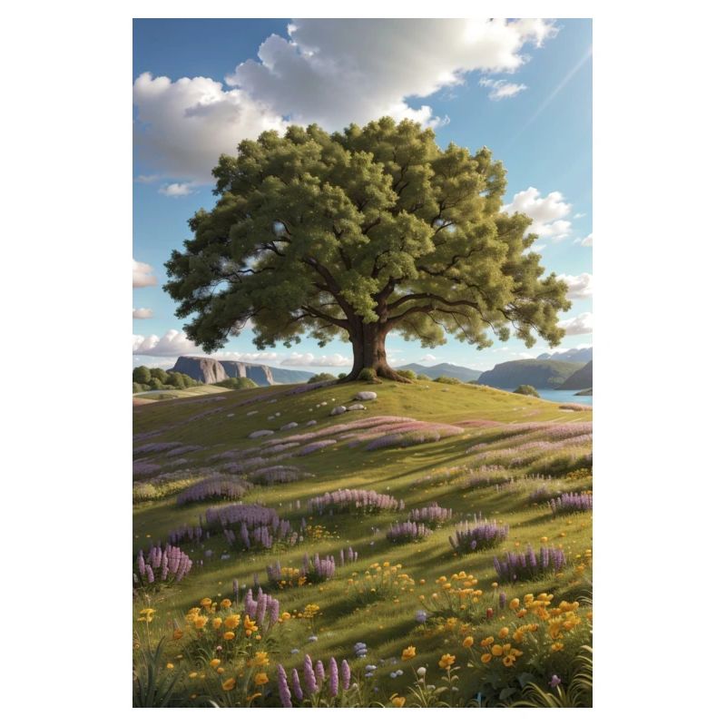 Baum, Wildblumenwiese