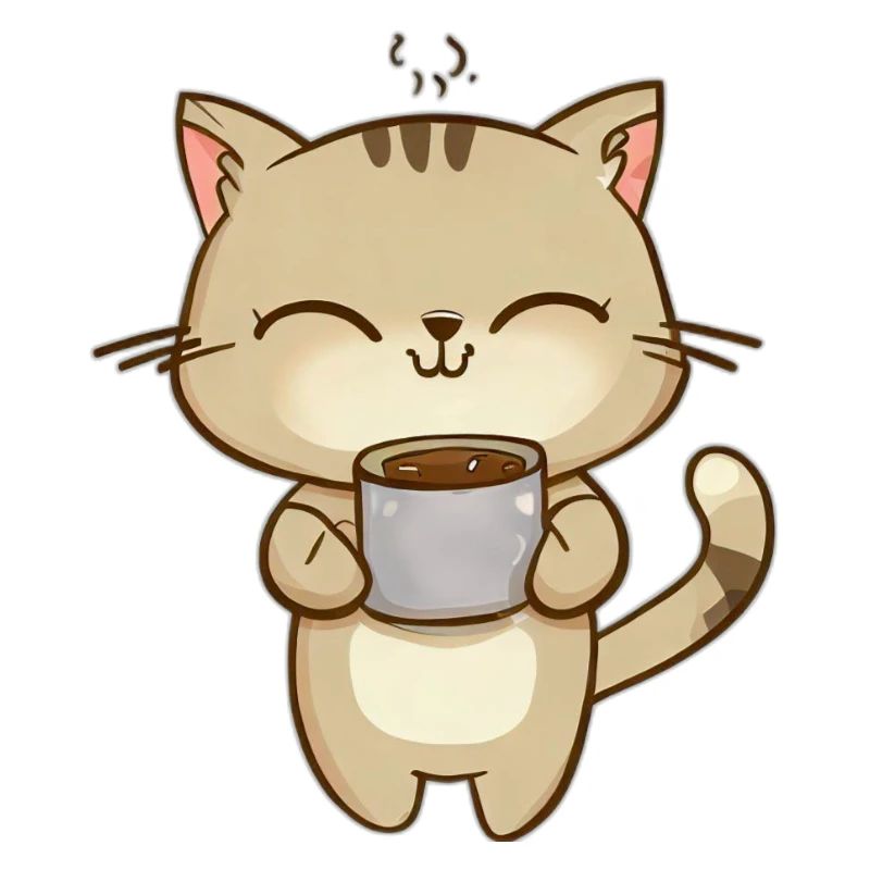 Kaffee trinkende Katze