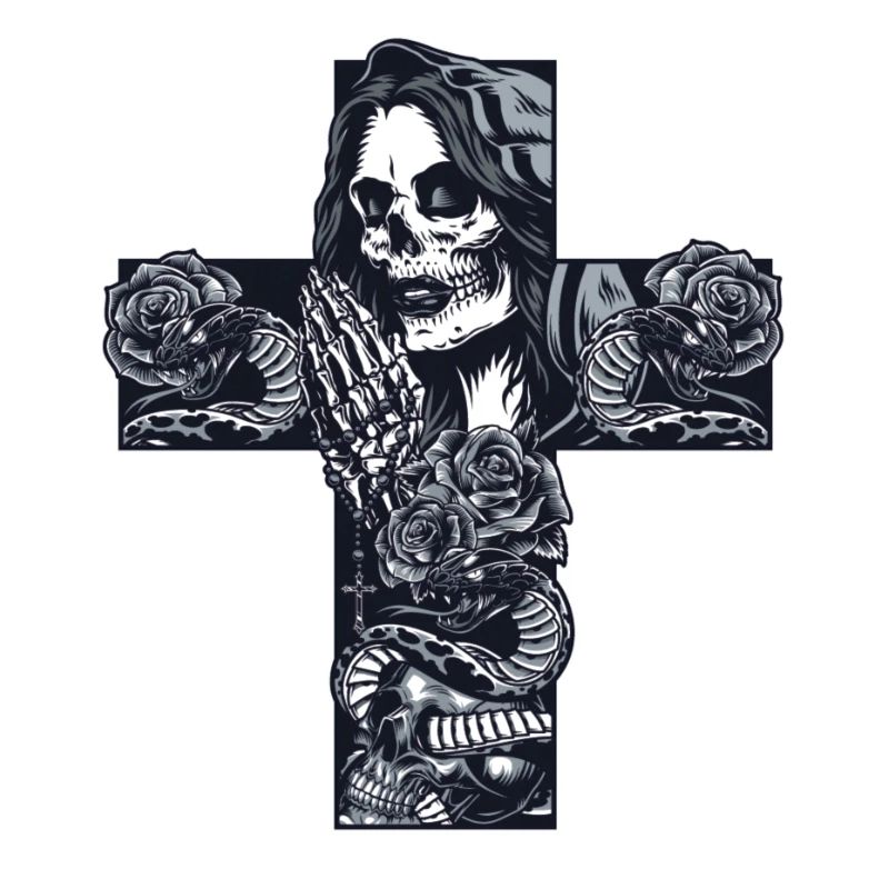 Croix abstraite • Squelette • Skull • Serpent