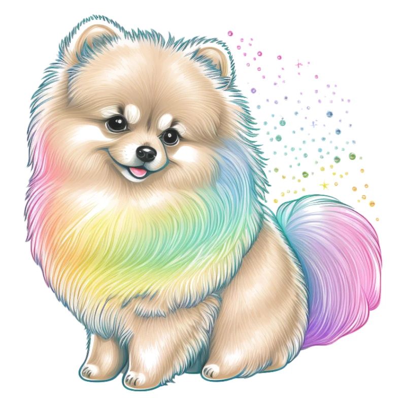 Pomeranian Zwergspitz Regenbogen