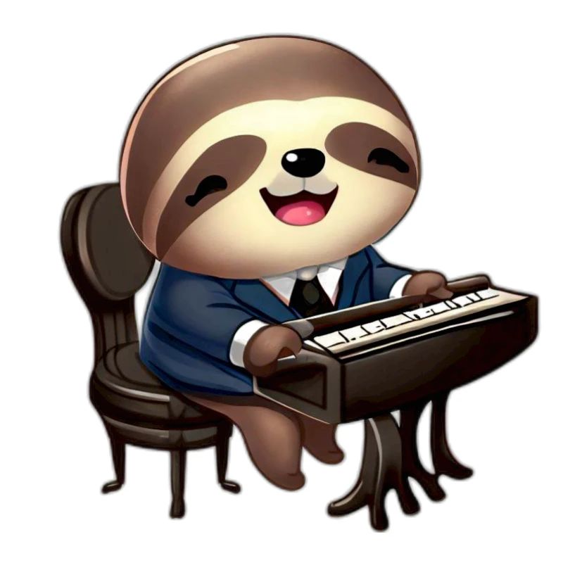 Faultier am Klavier