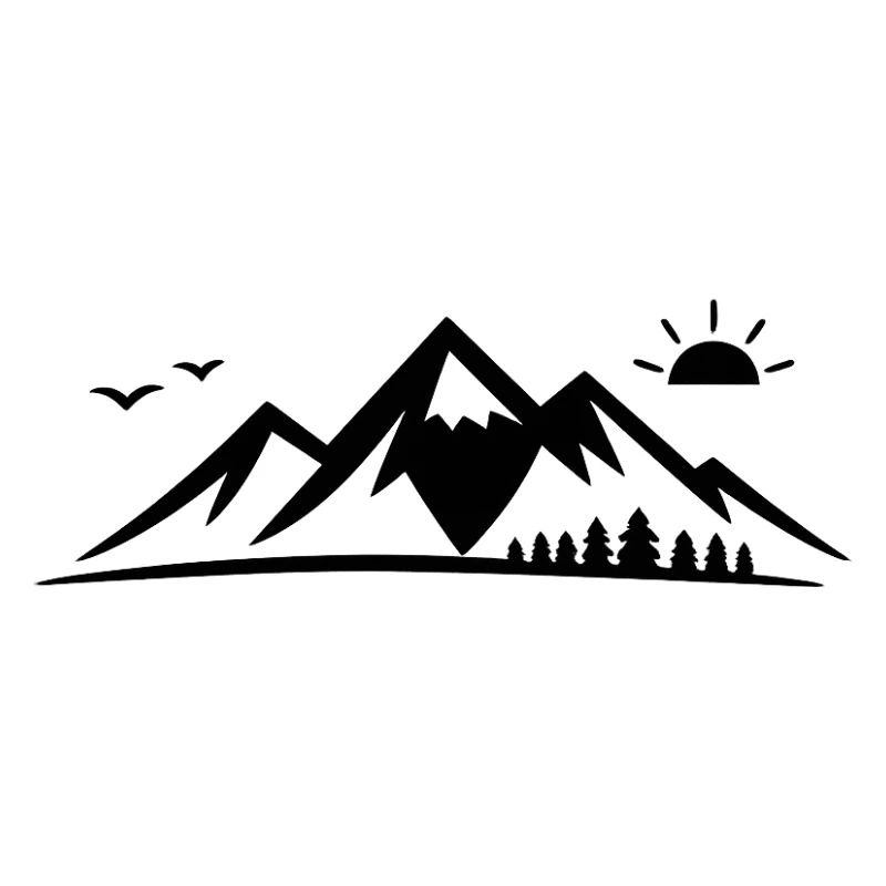 Bergsilhouette mit Sonne