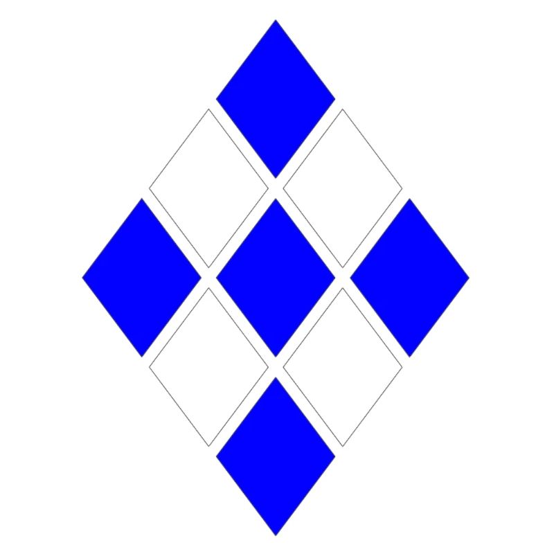 Diamond Pattern Blue White