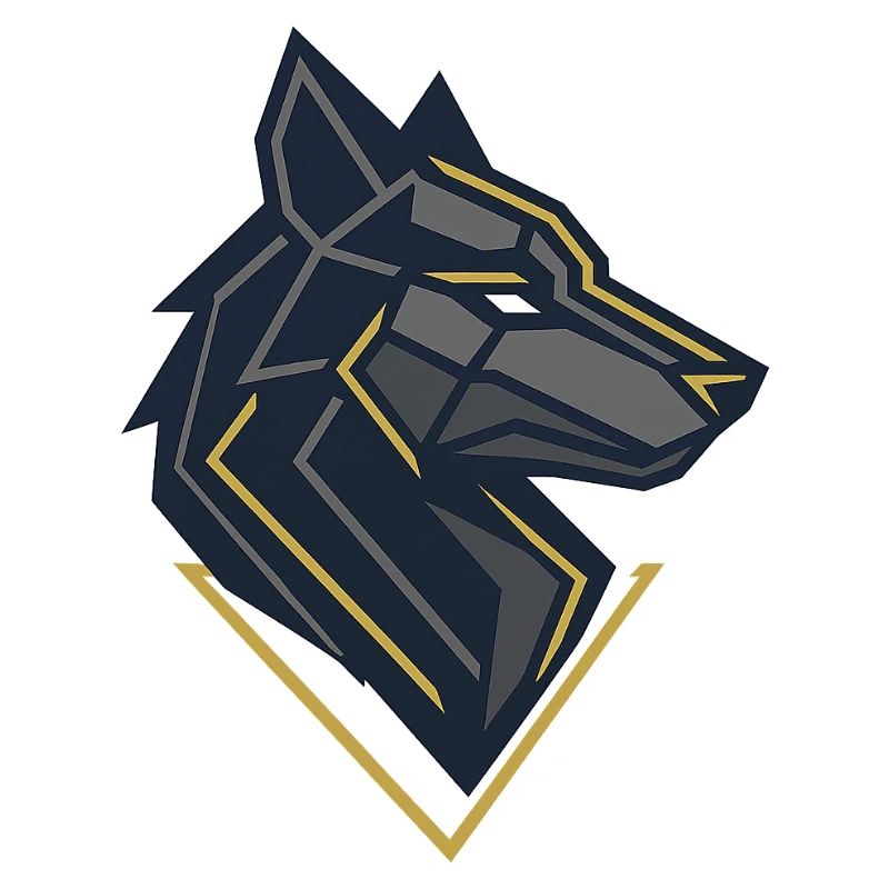 Geometrisches Wolfsemblem