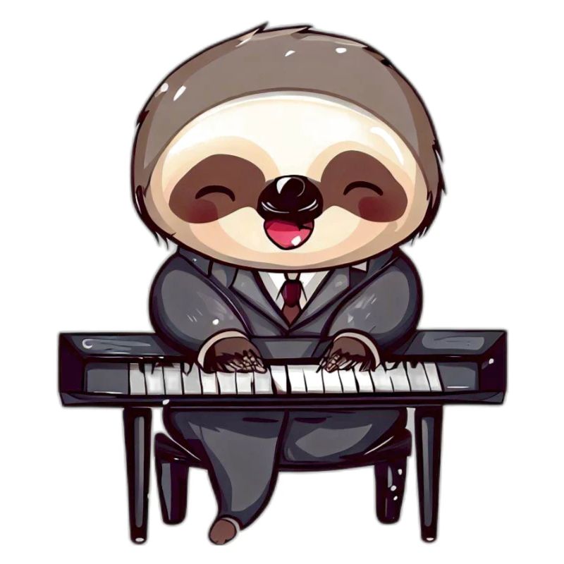Faultier am Klavier